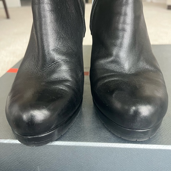 Prada Black Leather Wedge Boots ankle 39.5 excellent condition - Picture 6 of 14